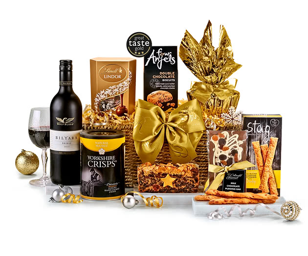 Christmas Luxury Hamper With Red Wine